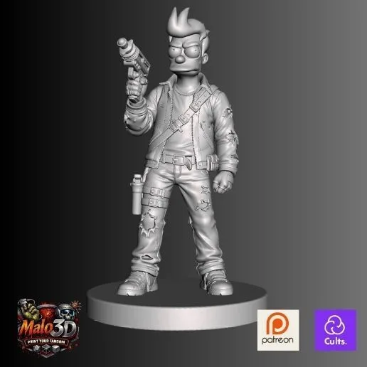 🚀 Fry – STL Miniature + Zombicide Invader Character Card