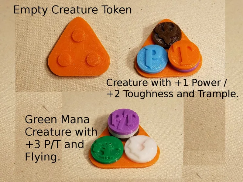 Magic: The Gathering Basic Creature Token (3-Counter Holder) MtG #MtGCounters