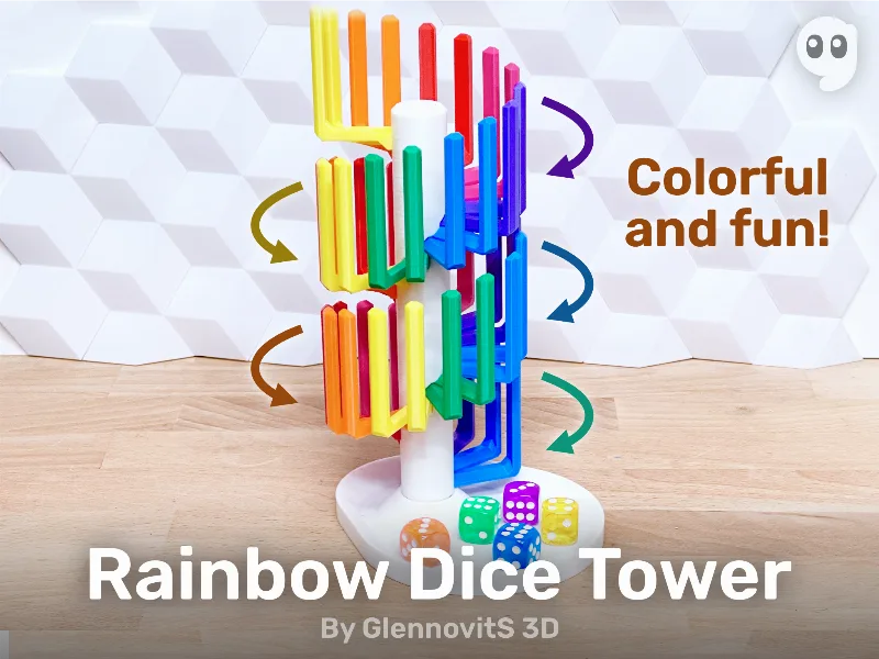 Rainbow Dice Tower (no AMS/MMU needed)