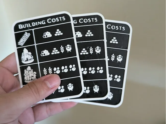 Catan Building Costs Card