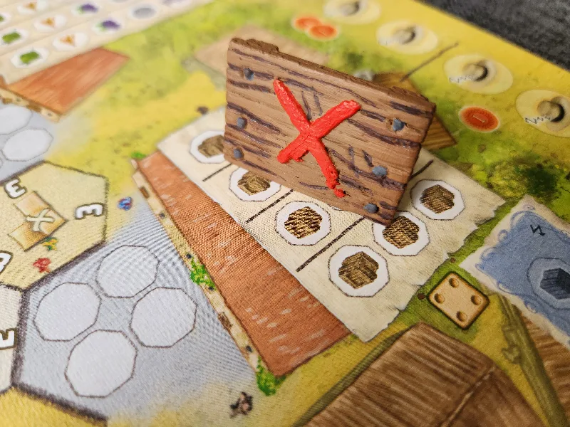 Market blocker sign for La Granja Board Game