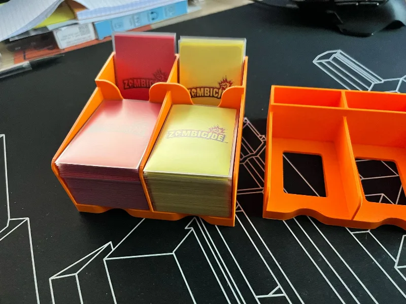 Zombicide sleeved cards tray (double and simple) with discard
