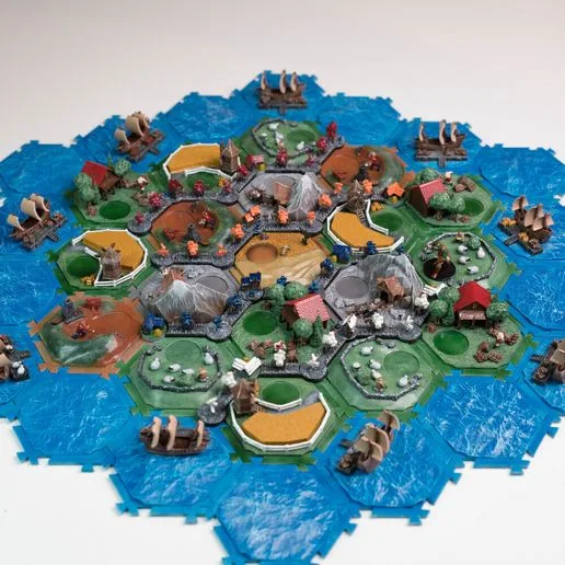 [MERCHANT]Catan compatible hex tiles! FDM and RESIN models (74 files together including lychee files for resin)