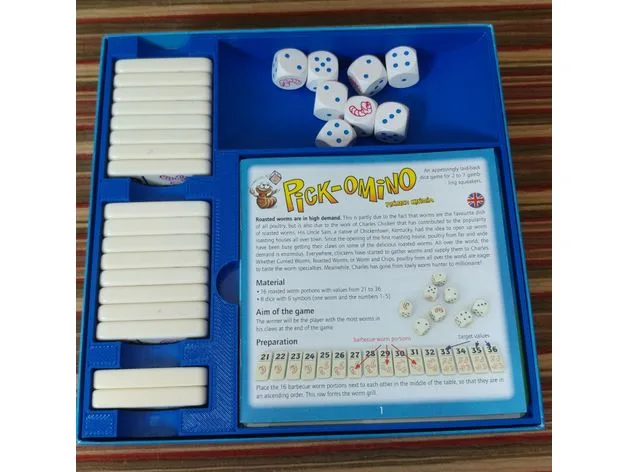 Pickomino (Heckmeck) and Extrawurm Expansion Organizer