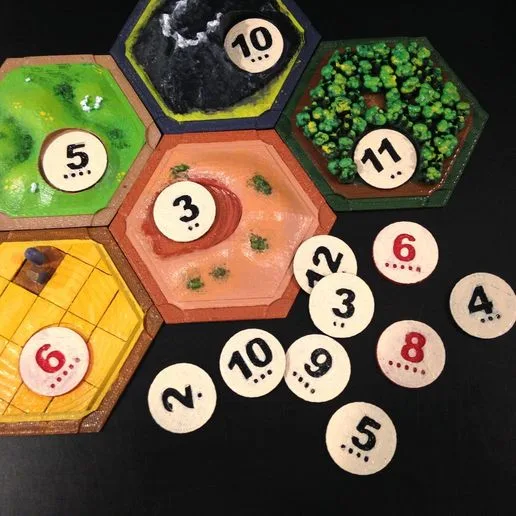 Catan Number Tokens