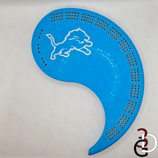 Yin Yang Cribbage Board - Detroit Lions