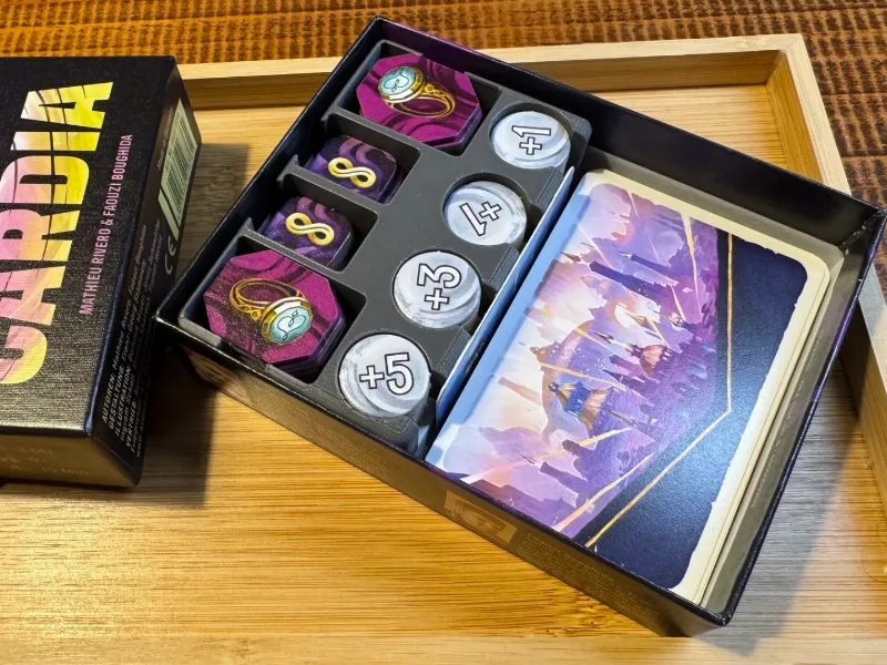 Duel for Cardia card game box insert/token holder