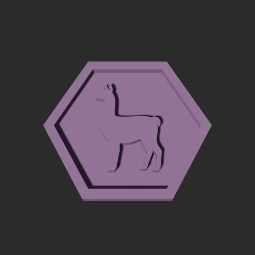 Llama Hexagon – 3D Printable Game Token