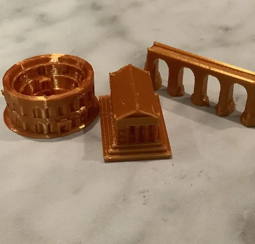 Roman themed Catan pieces