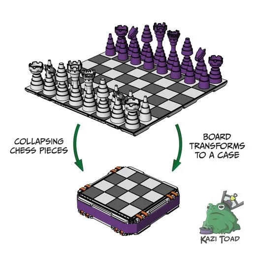 Telescoping Chess Set Case/Board (No Pieces)