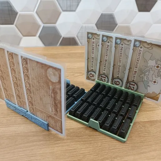 Ticket To Ride train tray card holder organizer sorter, print in place, no support