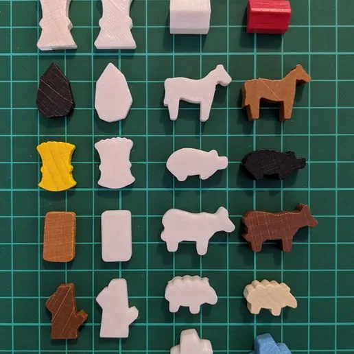 Agricola game board meeples