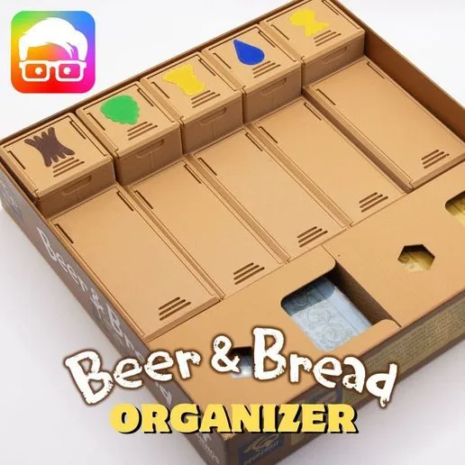 Beer & Bread INSERTS / ORGANIZER BY AM-MEDIA [BEER AND BREAD ORGANIZER MULTICOLOR WITH ANY 3D PRINTER]