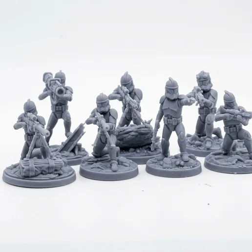 Clone Troopers Marksman Heavy Rifles Squad 7 Units - 32mm Star Wars Legion Scale