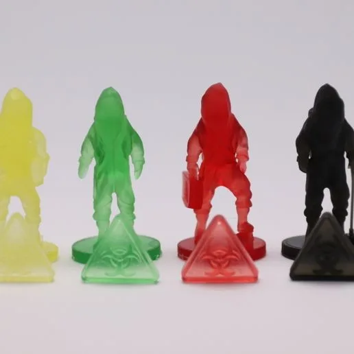 4 different hazmat pandemic miniatures 3D print small print 3D print model
