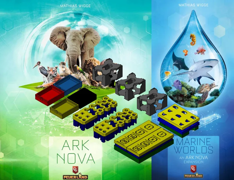 Ark Nova & Marine Worlds Board Game Insert