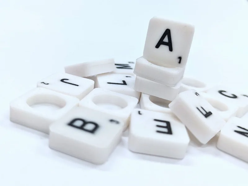 Scrabble letter tiles - A