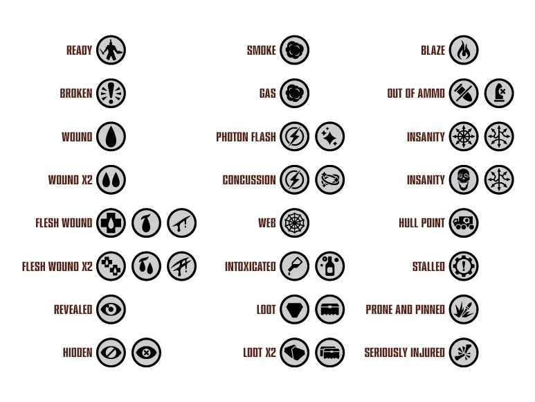 Necromunda Tokens - Embossed and Debossed versions