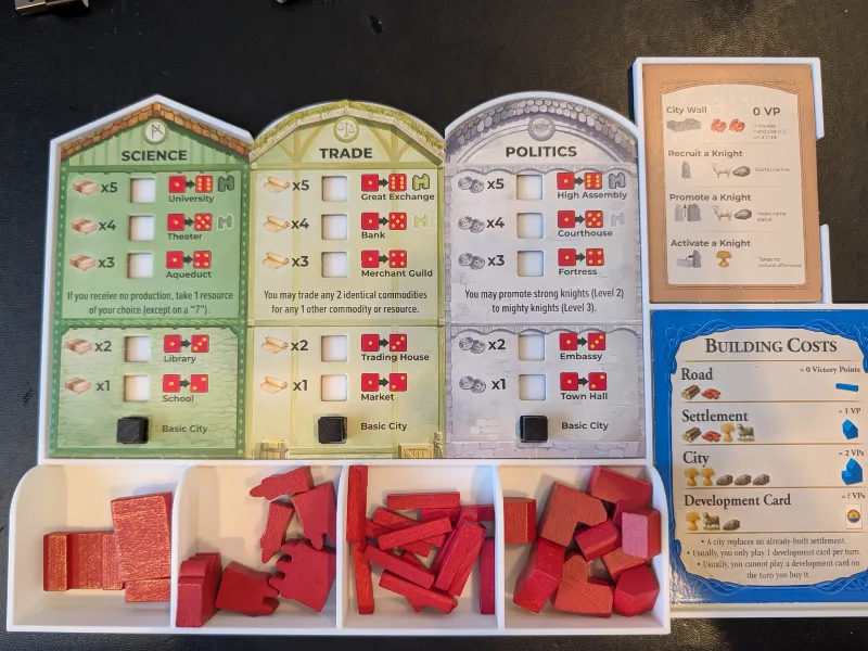 Catan cities and knights player center
