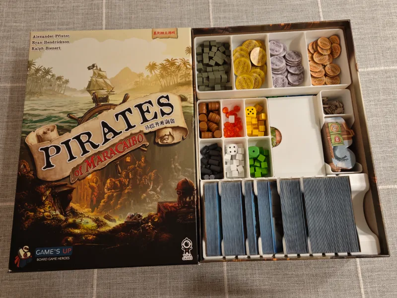 Pirates of Maracaibo Board Game Organizer (including Commander Expansion) Pirates of Maracaibo Inserts