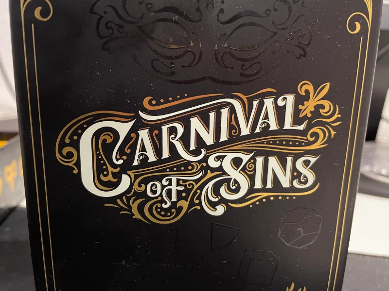 Carnival of Sins inserte with cards sleeved