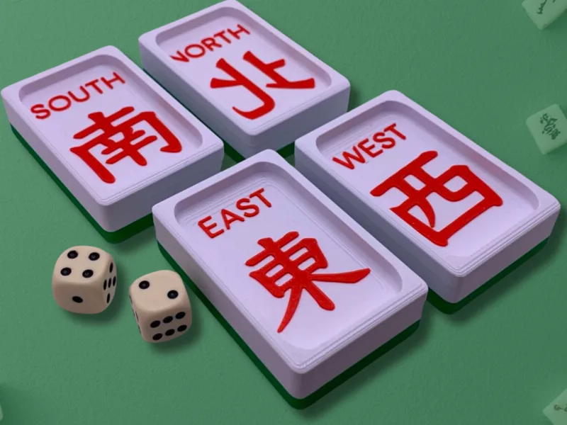 Four Winds Mahjong Dice Tray Set