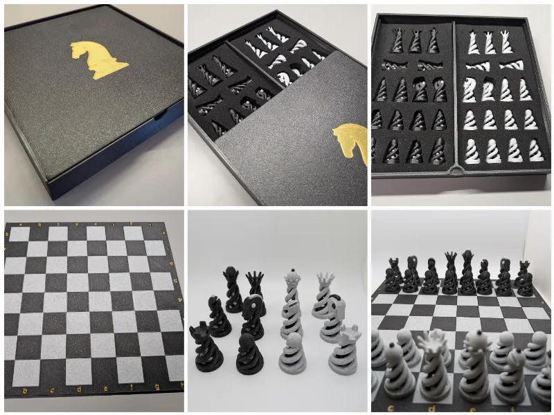 Multicolor Chess Board and Box