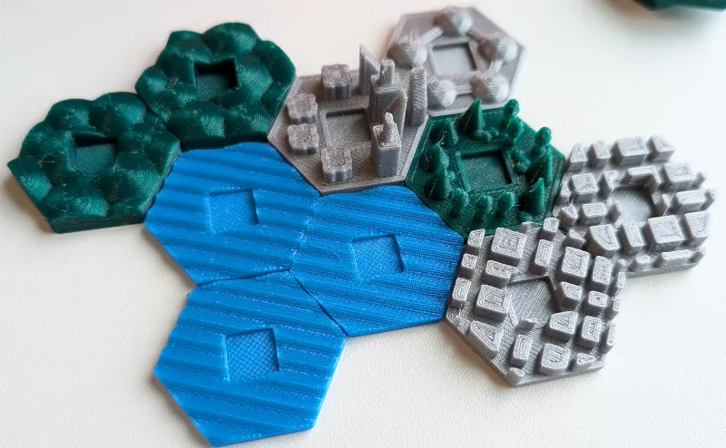 Terraforming Mars 3D tiles with storage box