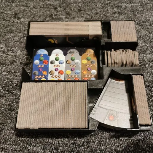 Setup/storage box for GAIA project tiles and cards
