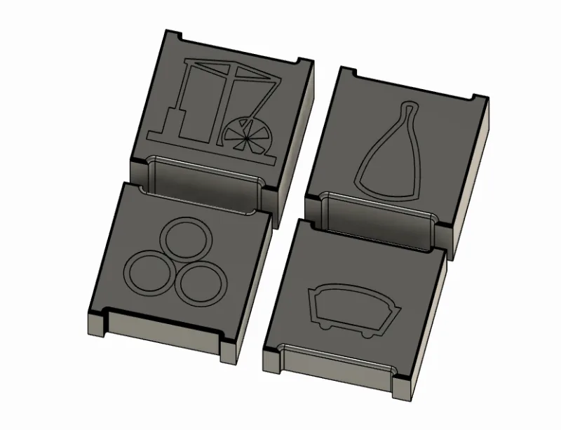 Brass Birmingham insert risers with symbols