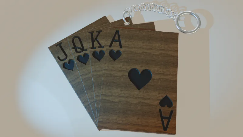 Poker Cards Keychain - Llavero Cartas de Poker
