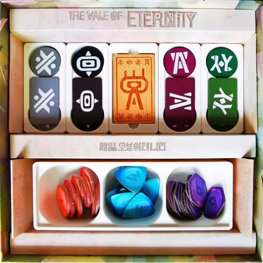 THE VALE OF ETERNITY - Set of inserts and boxes for the board game published by Mandoo Games.