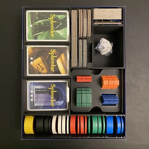 Splendor 2025 Refresh Edition + The Sun Never Sets + The Silk Road Insert/Organizer