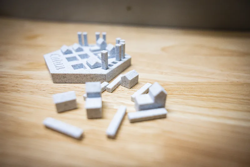 Catan Game Pieces and Container