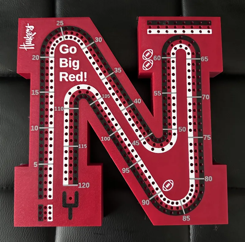 Nebraska "N" Shaped Cribbage Board