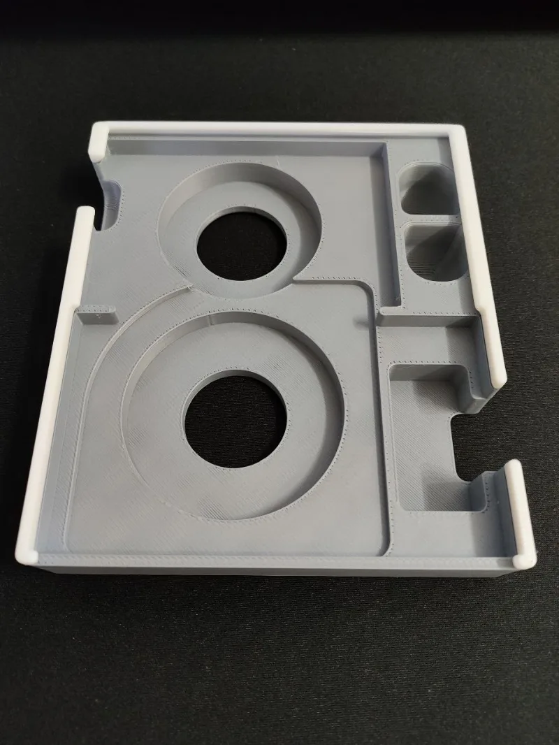 Sky Team Organizer with lids for vertical storage - Modified rail for oversized Ice Breaks, extraction hole added