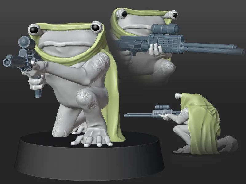 Sniper Frog Alien (Pre-Supported) (Star Wars Legion Scale)
