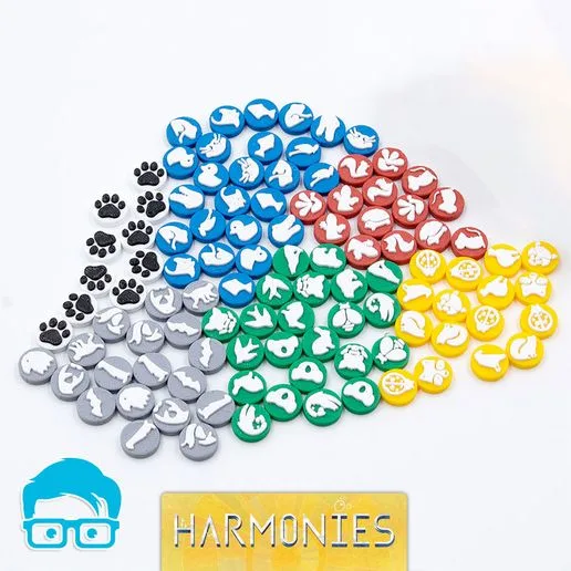 Upgraded animal tokens for Harmonies board game by am-media.biz [HARMONIES02]