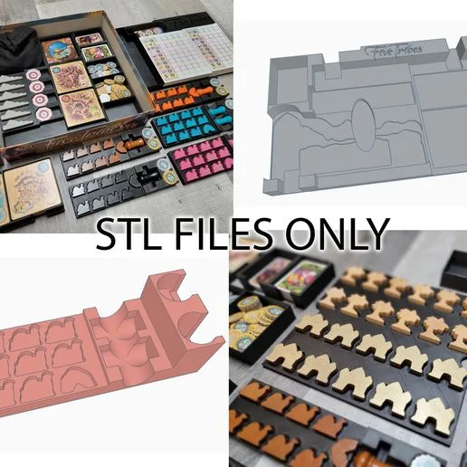 STL Files for Five Tribes & all Expansions board game insert