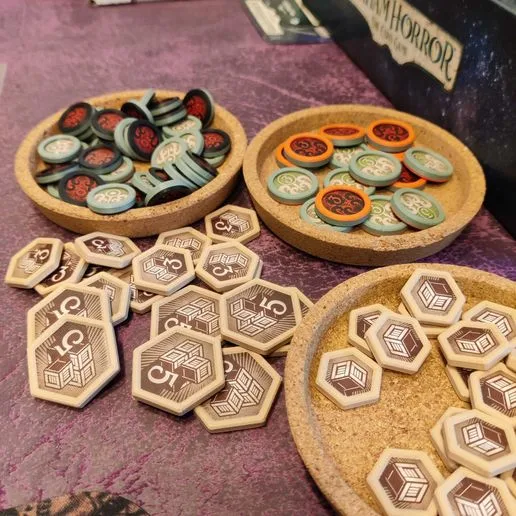 Arkham Horror LCG - Token Protection - Hex Resource + Round Chaos/Clue - Board Game Accessory