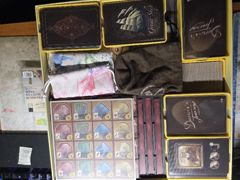 Darwin's Journey game organizer with all expansions (Remix for sleeves)