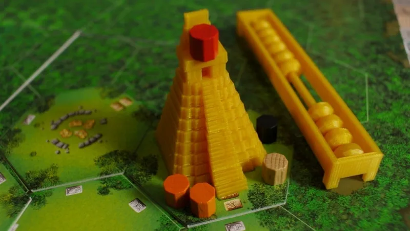 Temple pieces for the board game Tikal