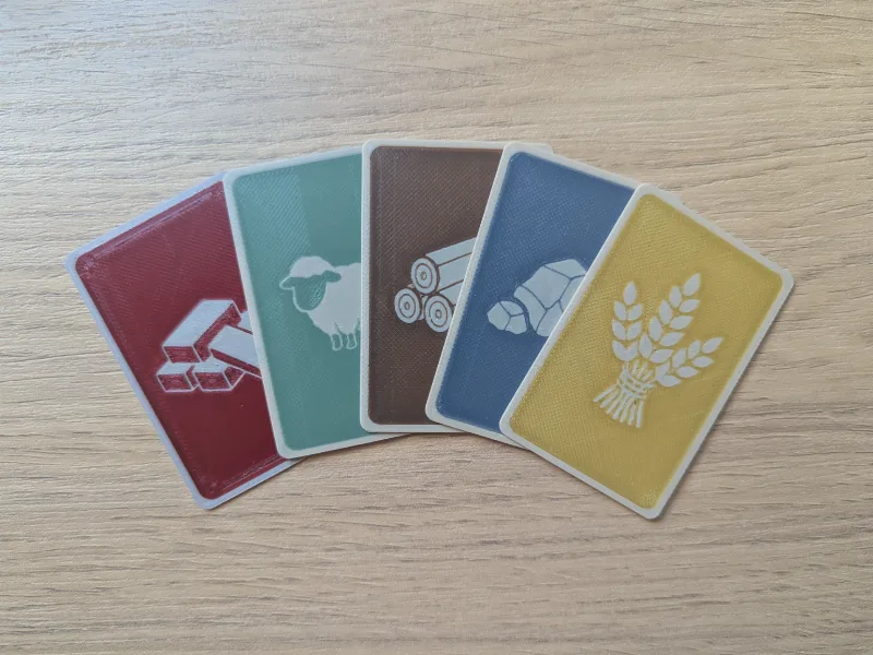 Catan Resource Cards Set | Board Game Tokens