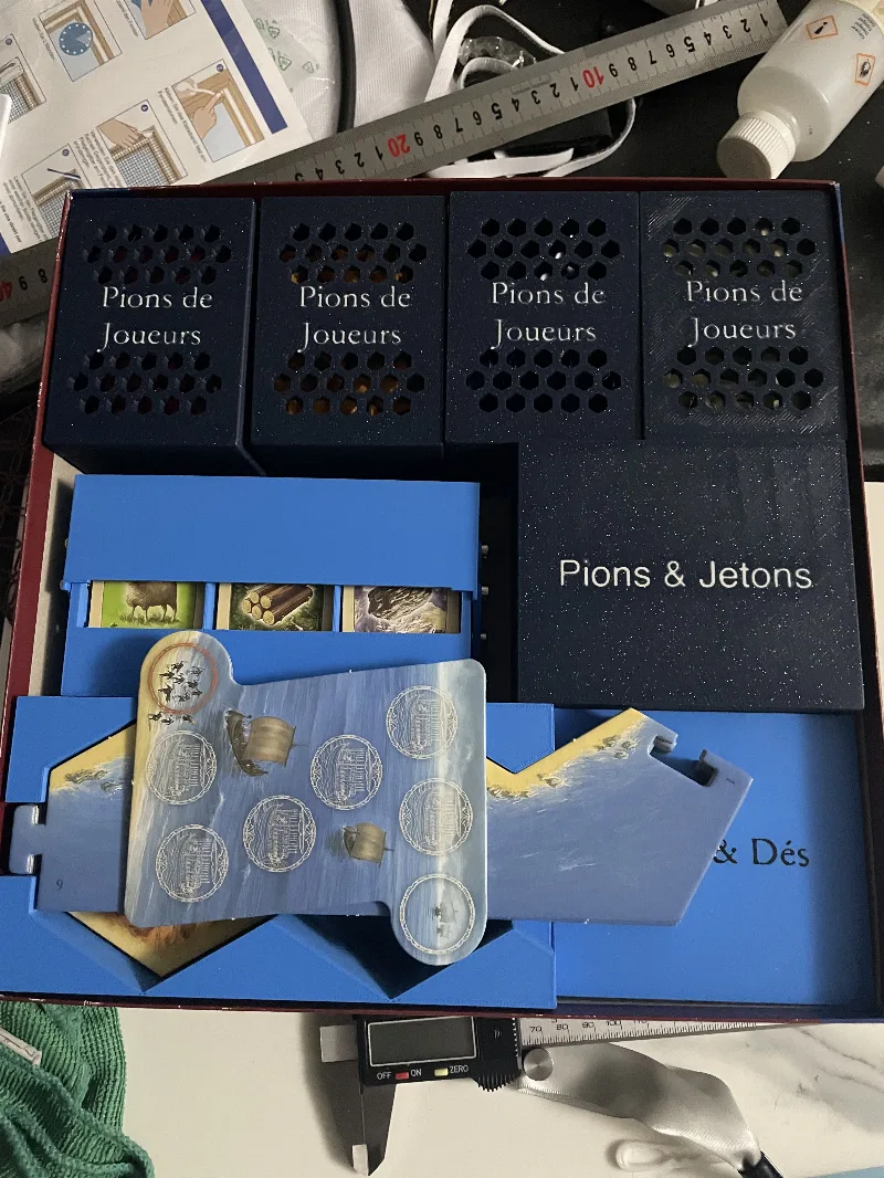 All-in-One Catan + Cities & Knights Organizer (4 Players) – Compact Box Insert