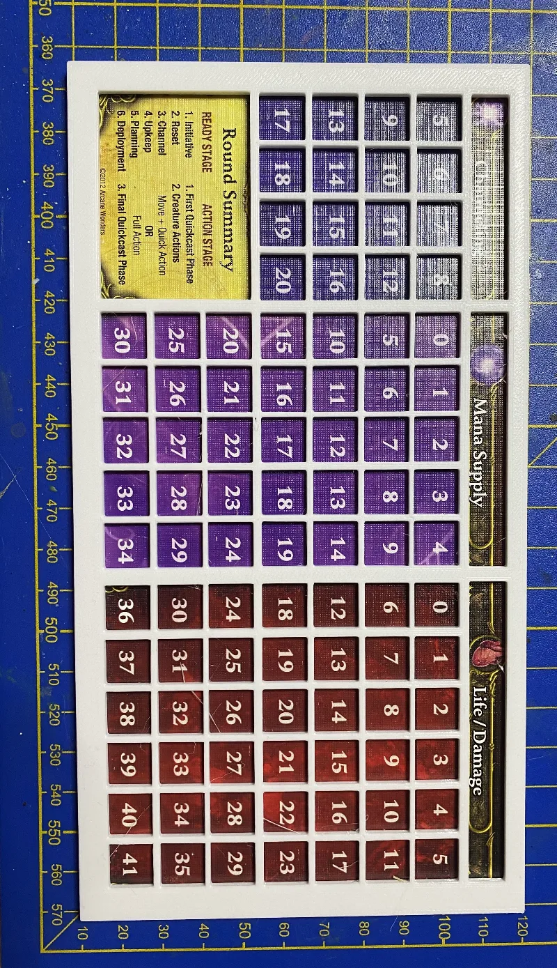 Mage Wars Arena player board grid overlay