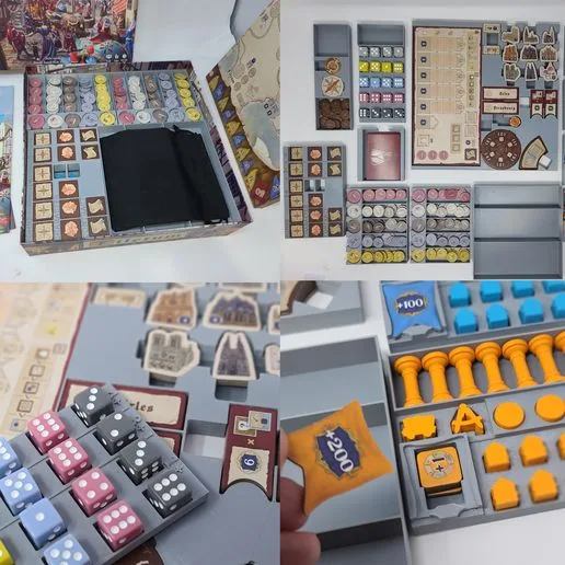 Tiletum board game insert / organizer with individual player trays