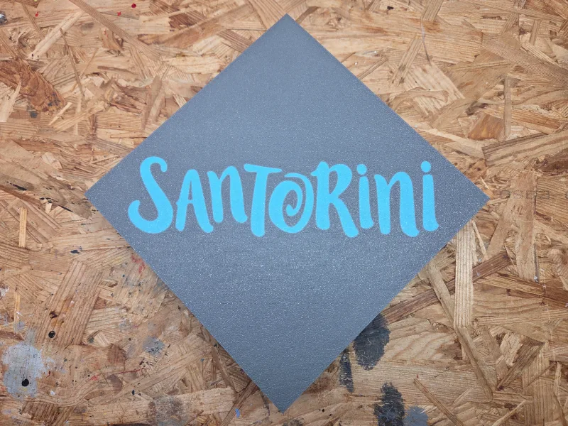 Santorini Lid with colored lettering