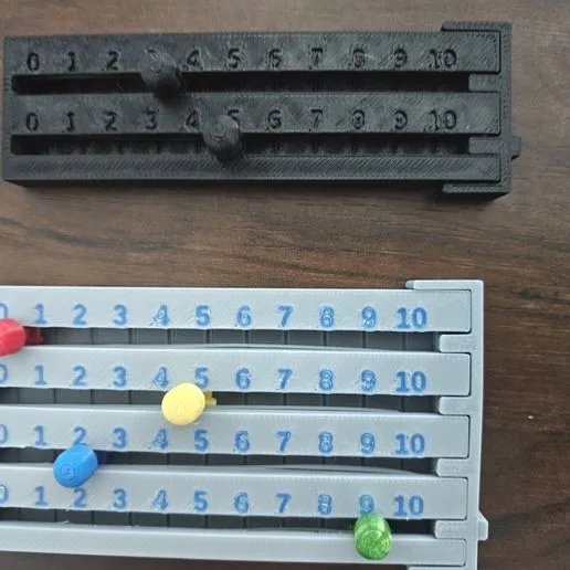 Travel Cribbage Peg Track — Captive Slide-In Pegs, 1 to 6 Players
