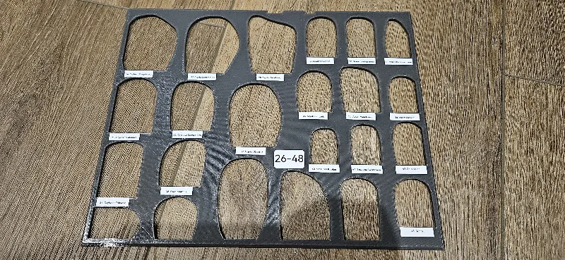Plastic cover with cutouts for frosthaven storage trays