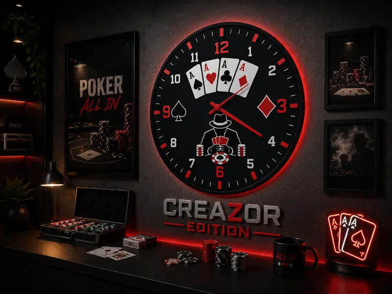 Horloge Murale Modulaire – Édition Poker